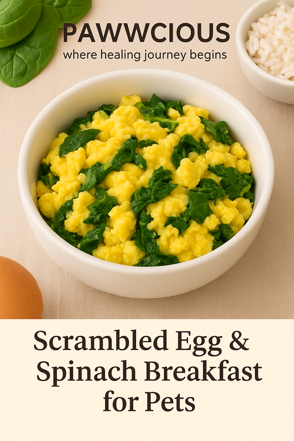 Pawwcious Scrambled Egg & Spinach Breakfast – a fresh start