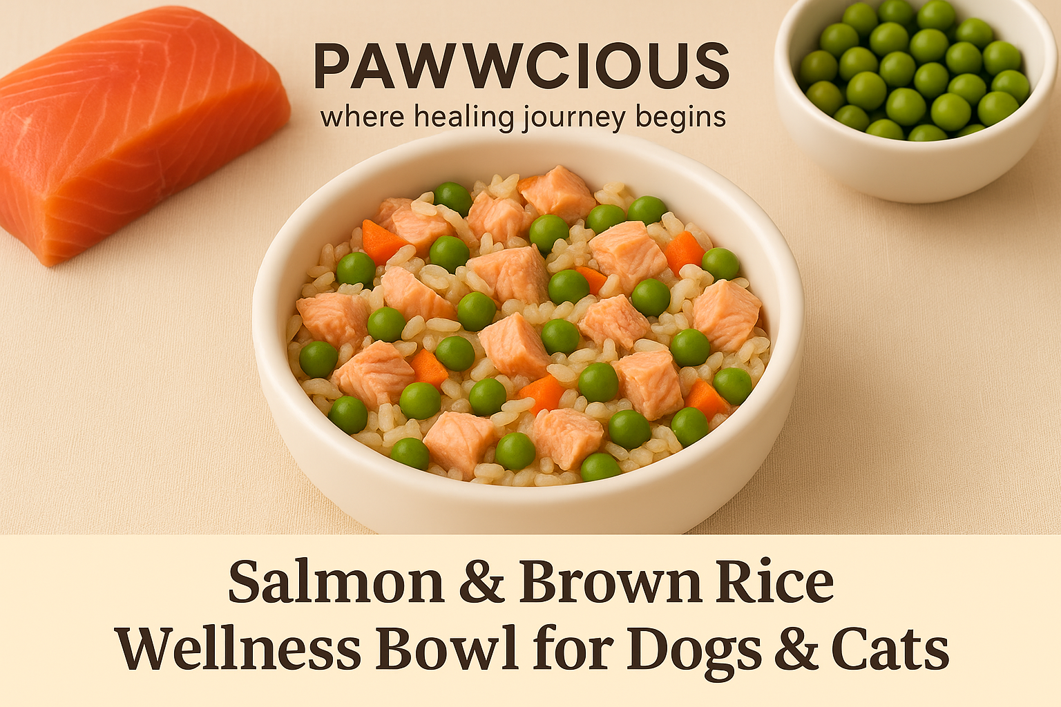 Pawwcious Salmon & Brown Rice Wellness Bowl – wellness in every bite