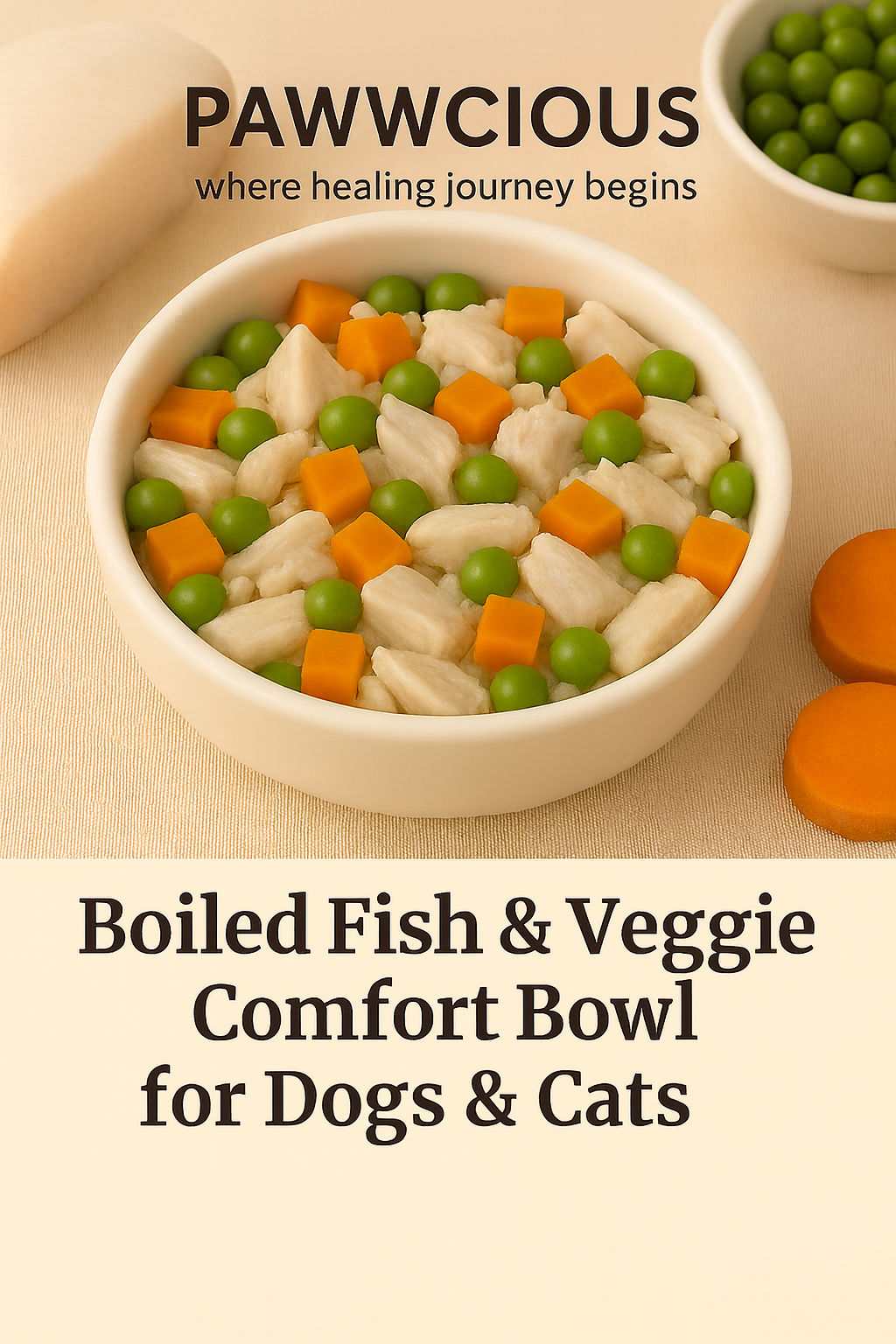 Pawwcious Boiled Fish & Veggie Comfort Bowl – gentle, wholesome, and pet-approved