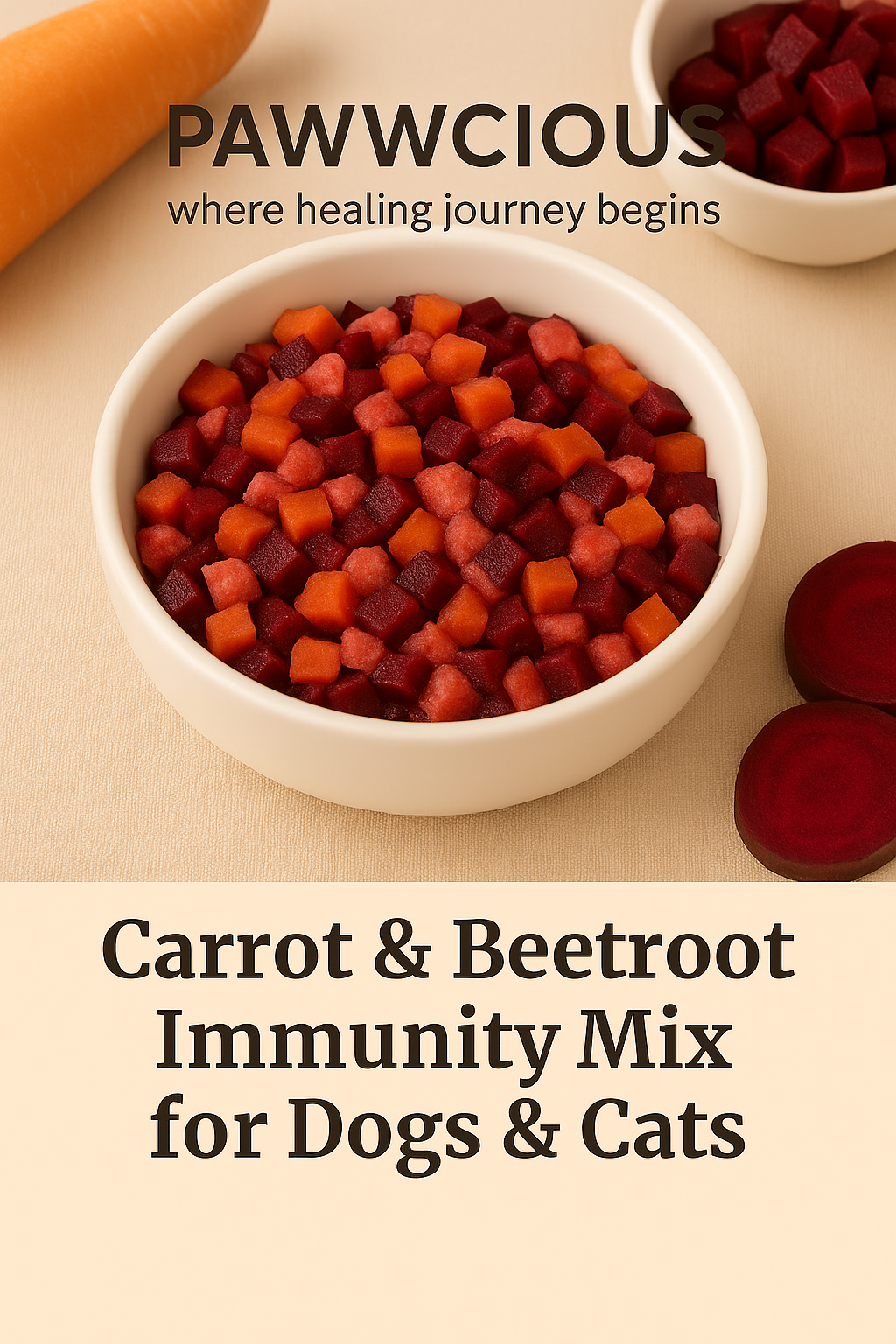 Pawwcious Carrot & Beetroot Immunity Mix – natural vitamins & antioxidants