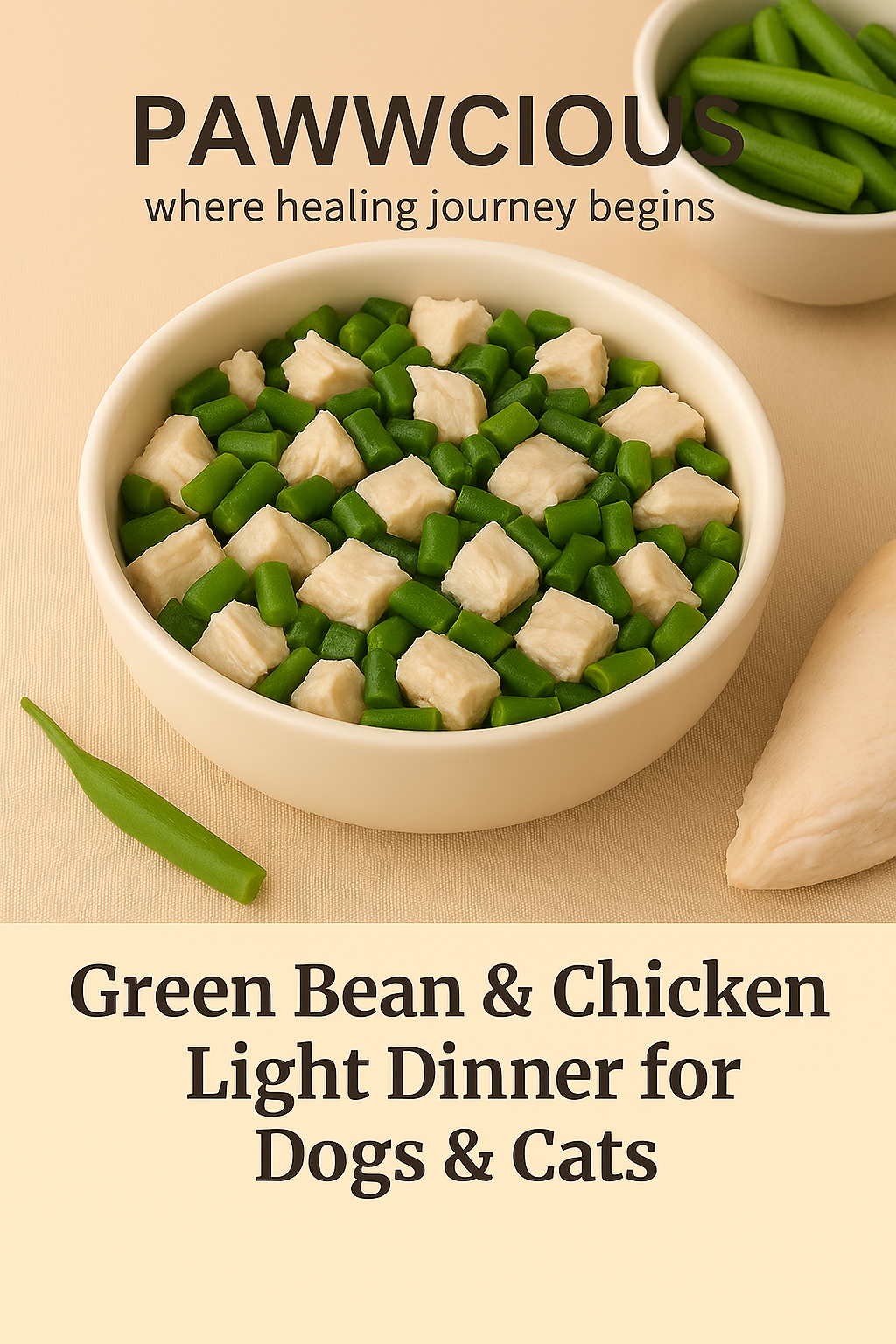 Pawwcious Green Bean & Chicken Dinner – light, healthy & pet-approved