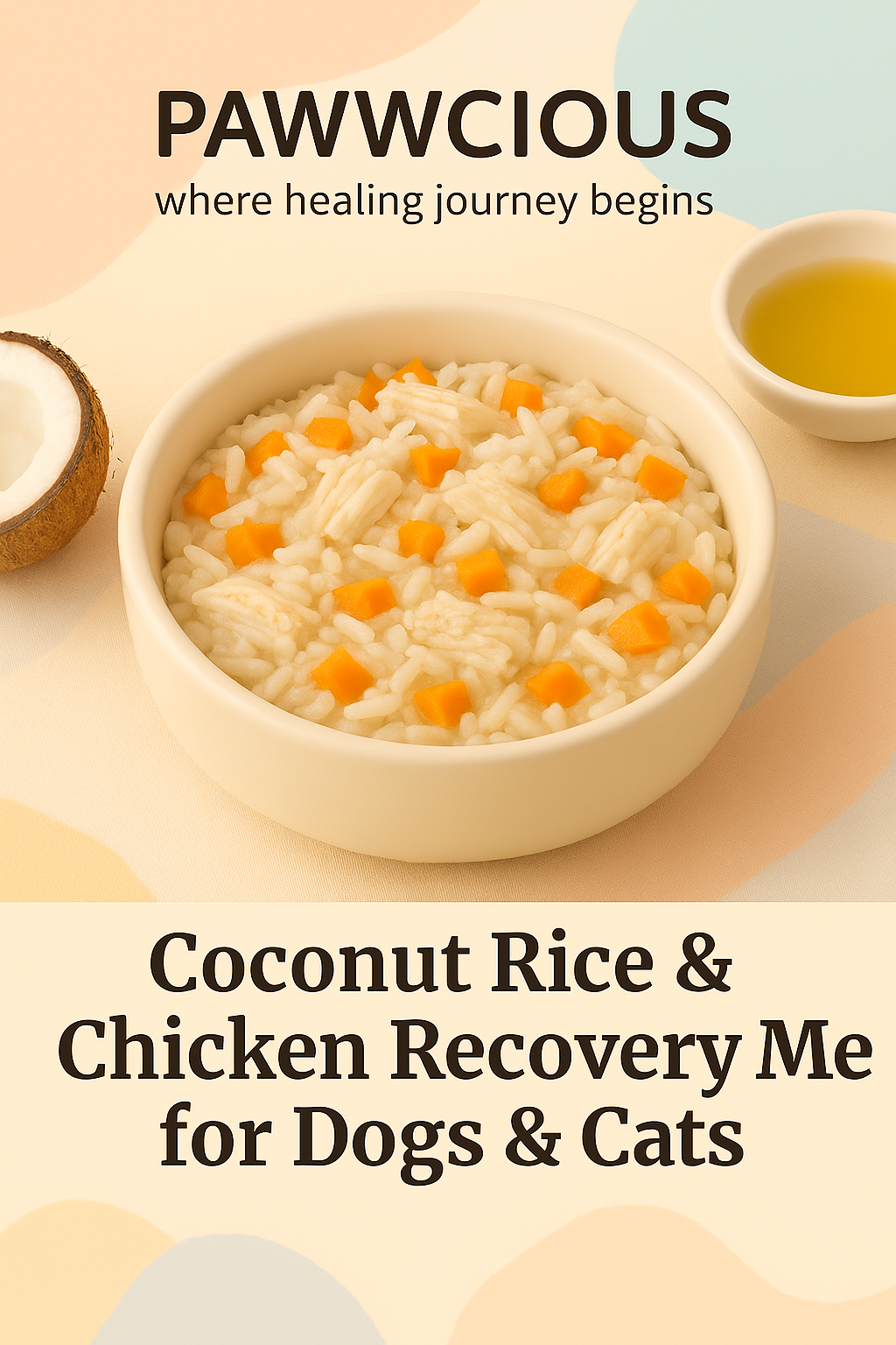 Pawwcious Coconut Rice & Chicken Recovery Meal – healing, soothing & light
