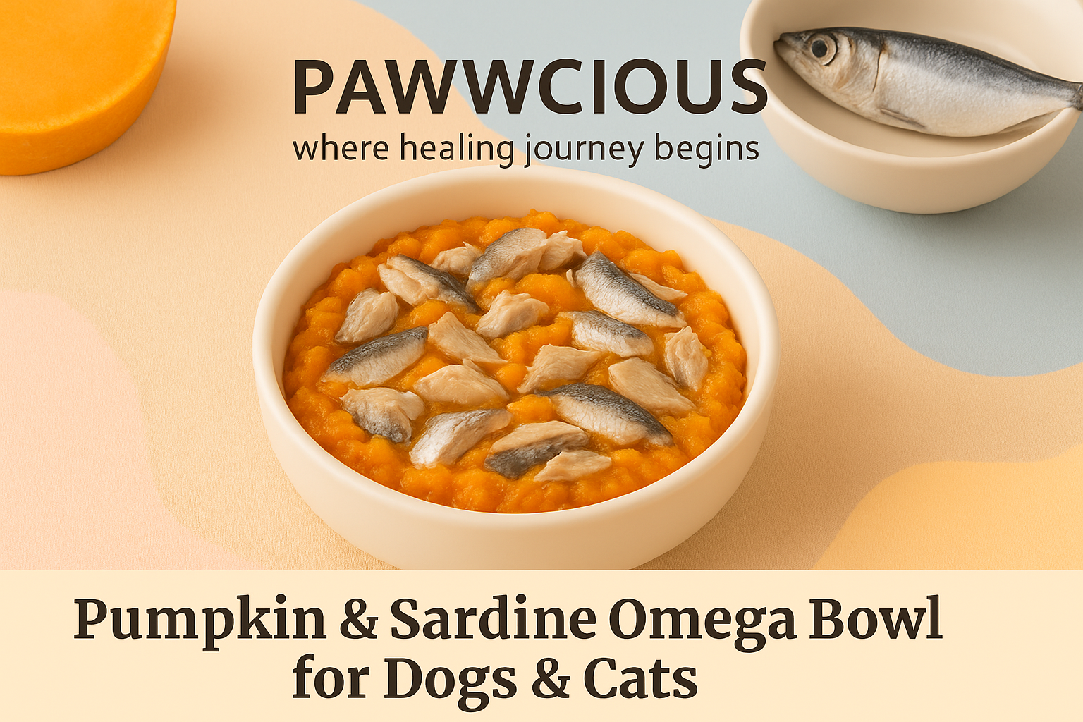 Pawwcious Pumpkin & Sardine Omega Bowl – shine, strength & health