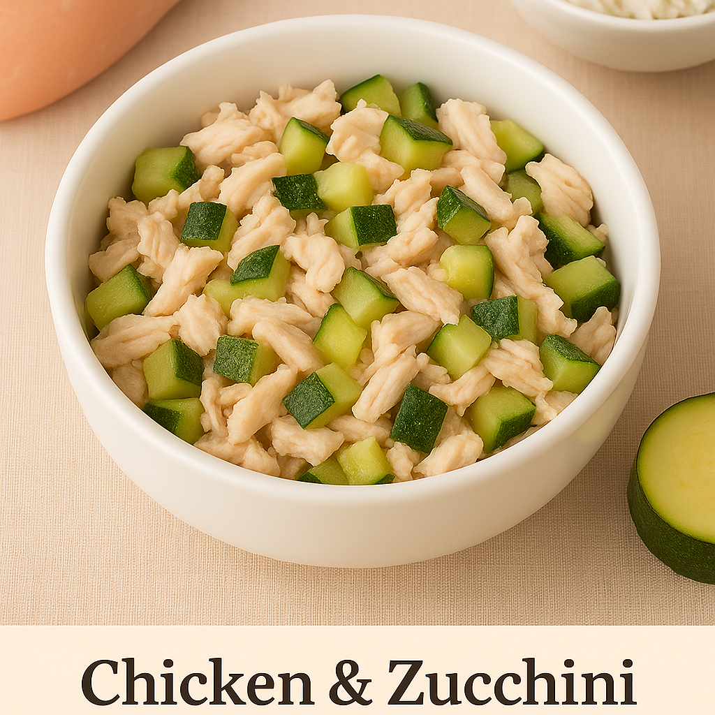 Pawwcious Chicken & Zucchini Medley – a gentle, hydrating, digestion-friendly meal for your furry friends 🐶🐱