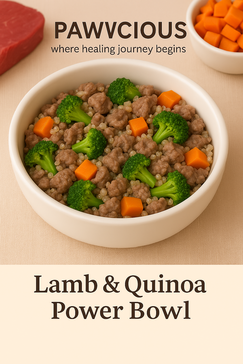 Pawwcious Lamb & Quinoa Power Bowl – fuel their playtime