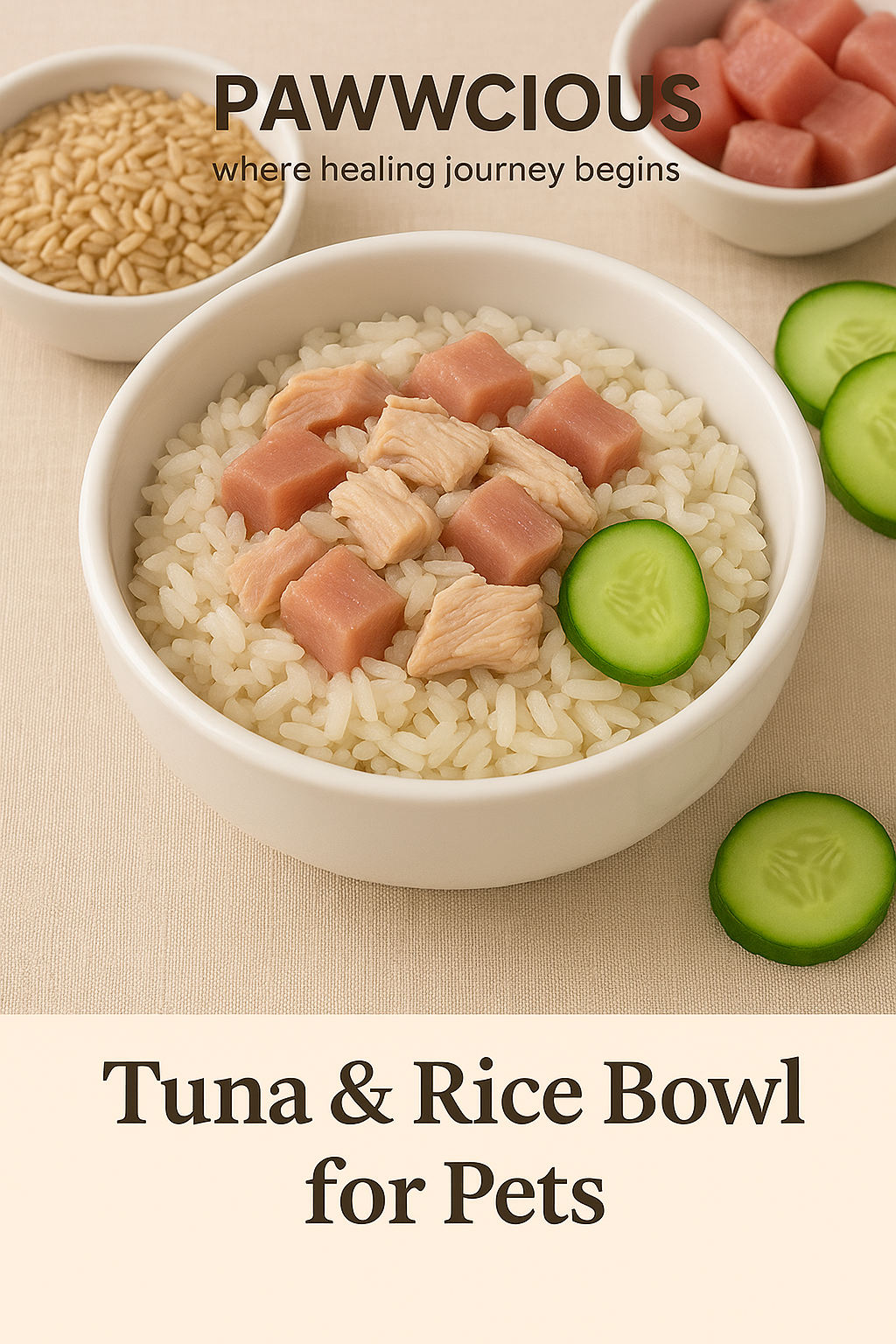 Pawwcious Tuna & Rice Bowl – a simple, omega-rich recipe to boost your pet’s skin, coat, and energy 🐟🐾