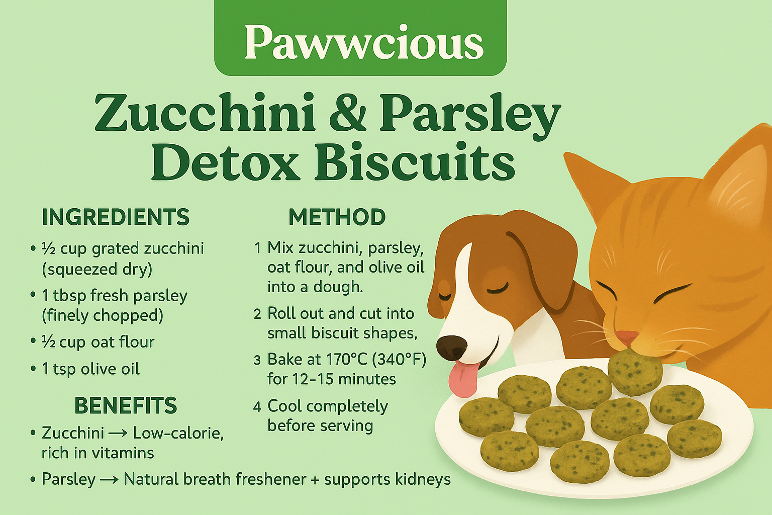 Homemade detox biscuits with zucchini and parsley — light, crunchy, and breath-freshening
