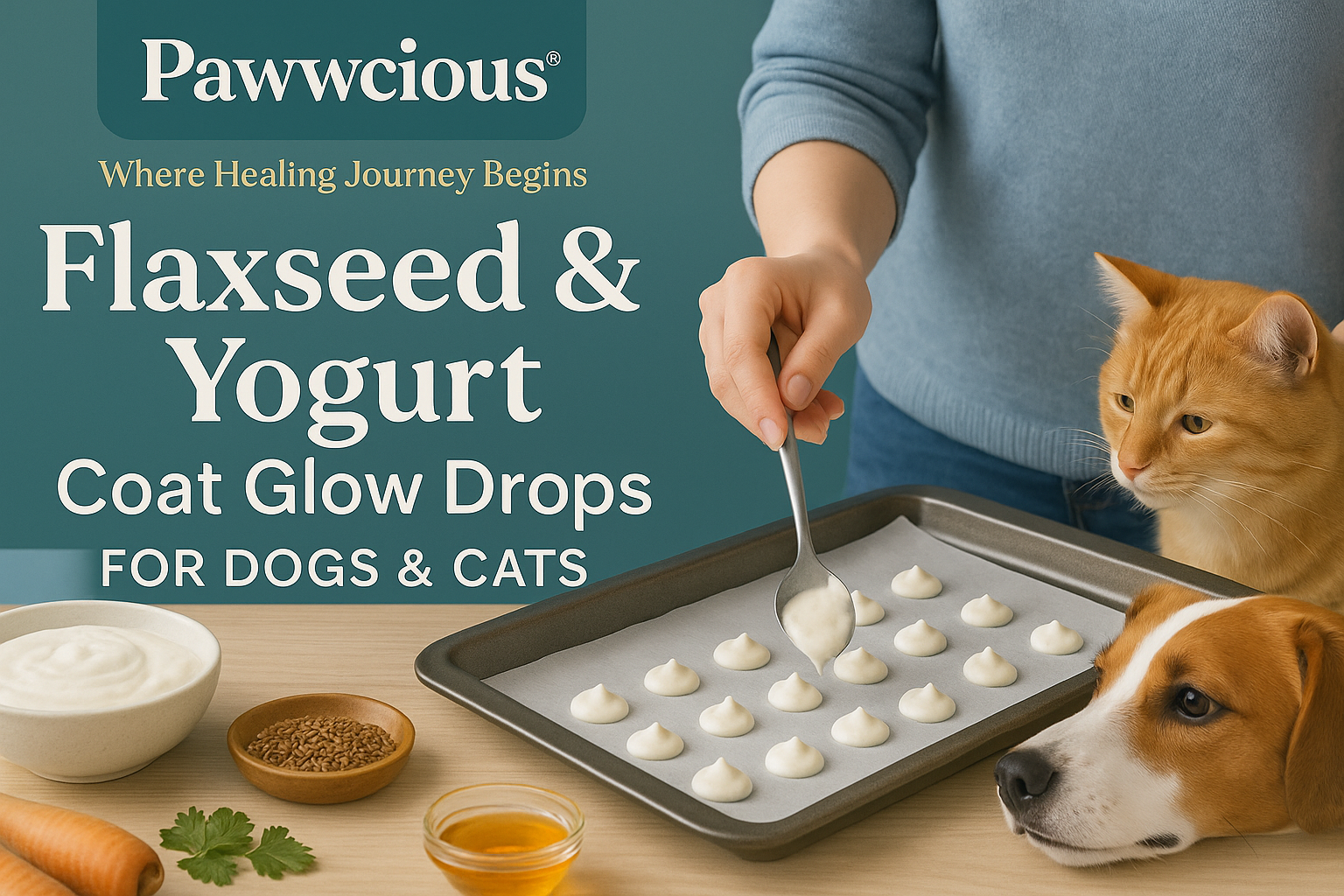 Cool, creamy omega-3 treats made with yogurt and flaxseed — a delicious way to enhance your pet’s natural coat glow.