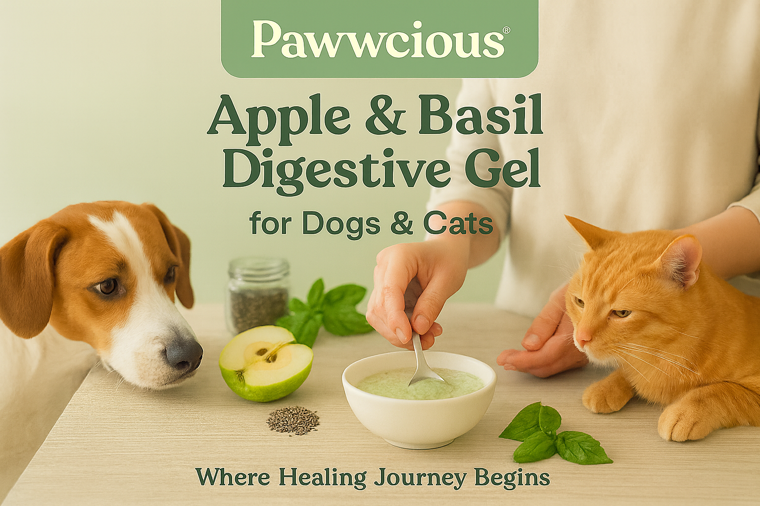 A soothing herbal blend of apple, basil, and chia — crafted to support gentle digestion and gut comfort.