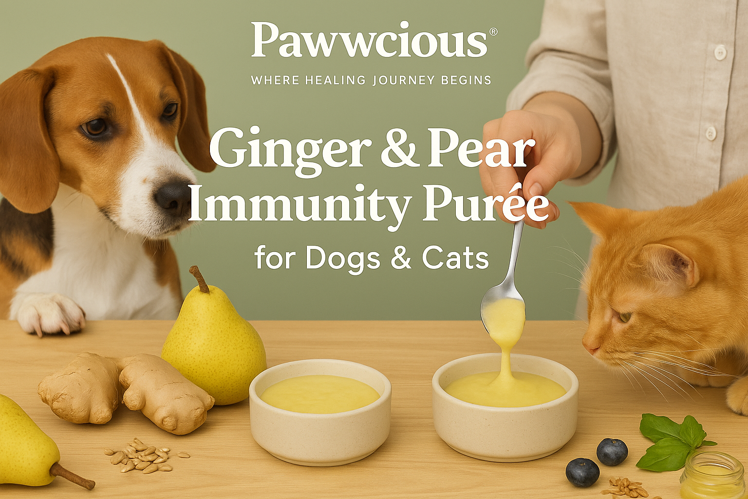 A soothing purée made with pear, ginger, and coconut oil — gentle on the tummy, rich in immunity support.