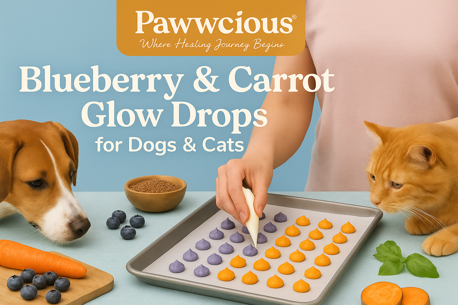 Bright, antioxidant-rich Glow Drops made with blueberries and carrots for radiant skin and vitality.