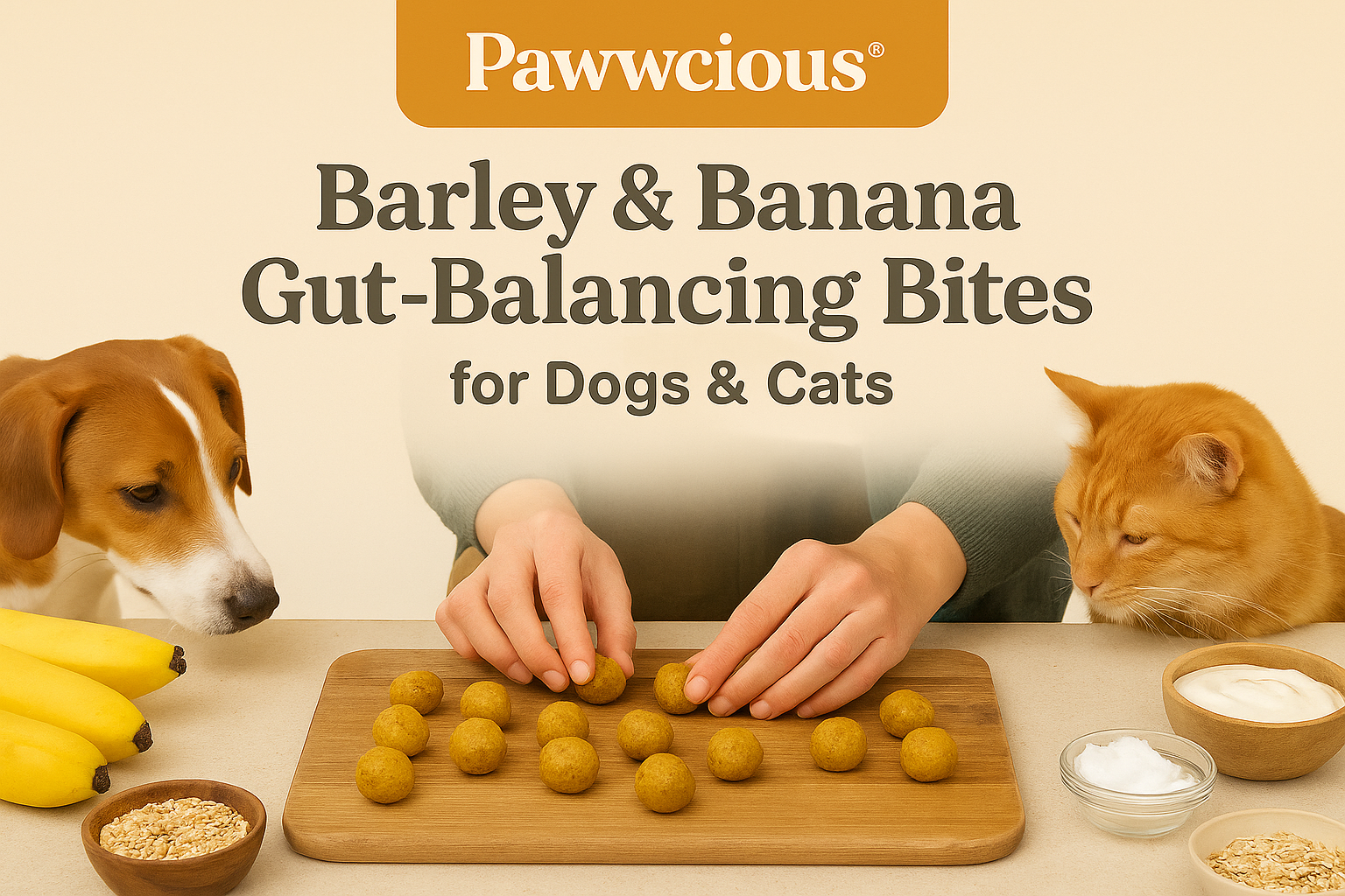 Wholesome prebiotic treats made with banana and barley to keep your pet’s tummy calm and healthy.