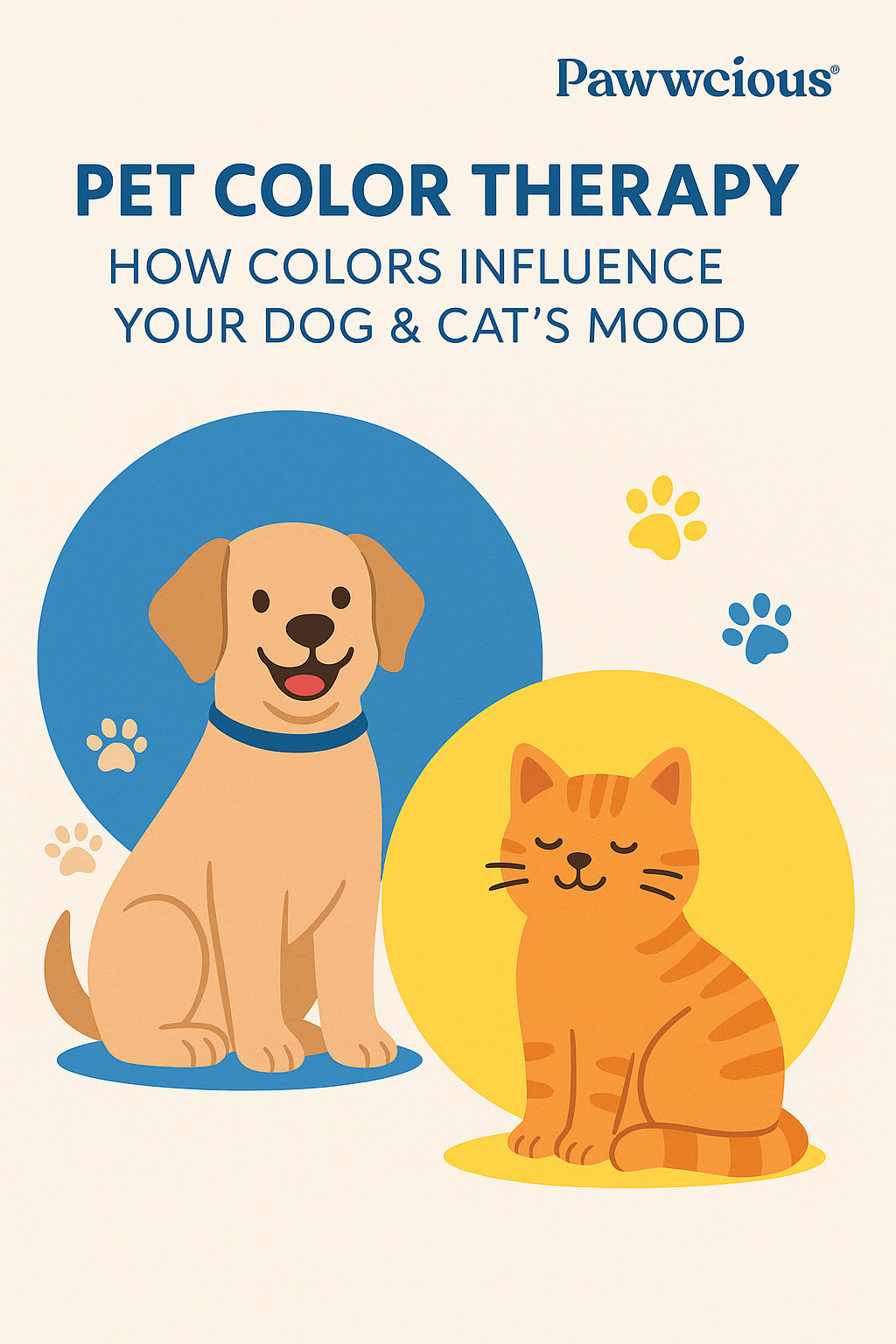 Pawwcious® Wellness Blog – Learn how colors influence your pet’s mood, from calming blues to energizing yellows 🎨🐾
