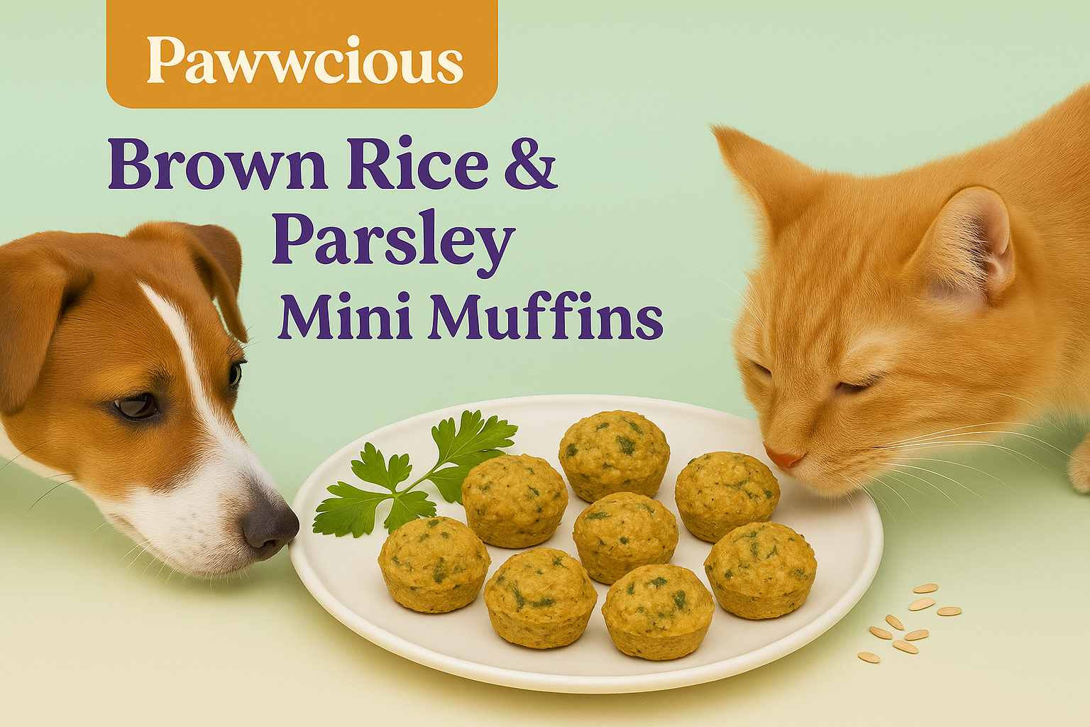 Wholesome mini muffins made with brown rice and parsley — a homemade fiber-rich, breath-freshening treat.