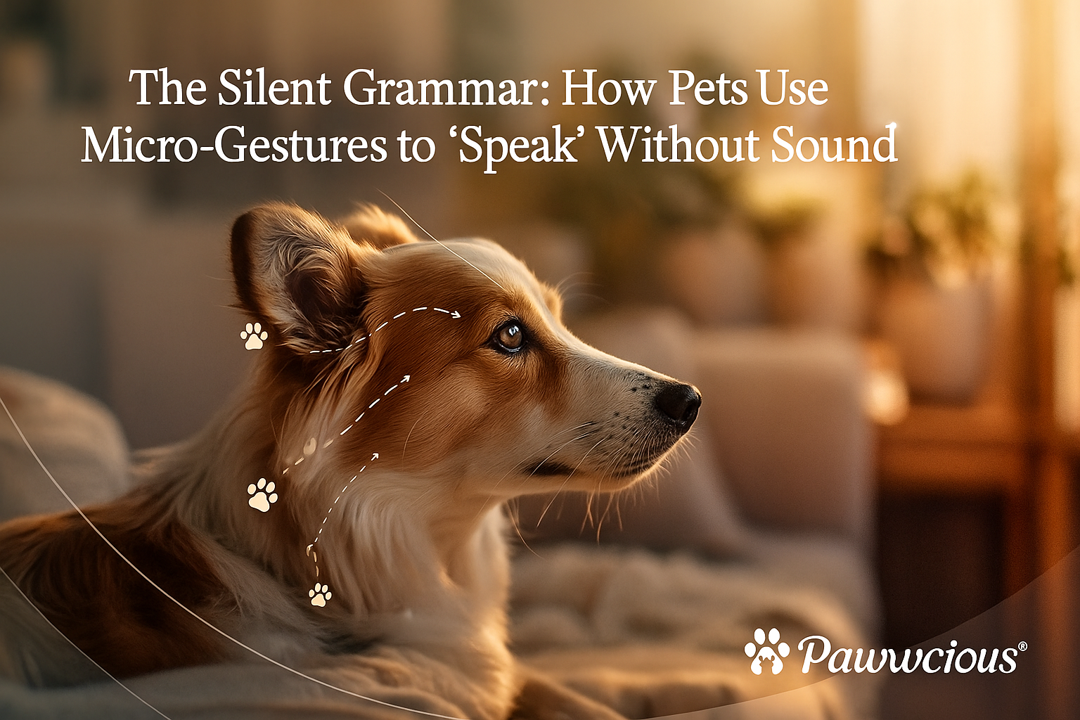 og using subtle facial and body micro-gestures to communicate silently, representing pet linguistic grammar – Pawwcious®