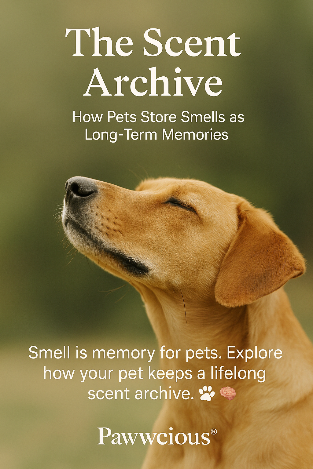 Dog sniffing the air gently, symbolizing how pets store smells as long-term memories – Pawwcious®