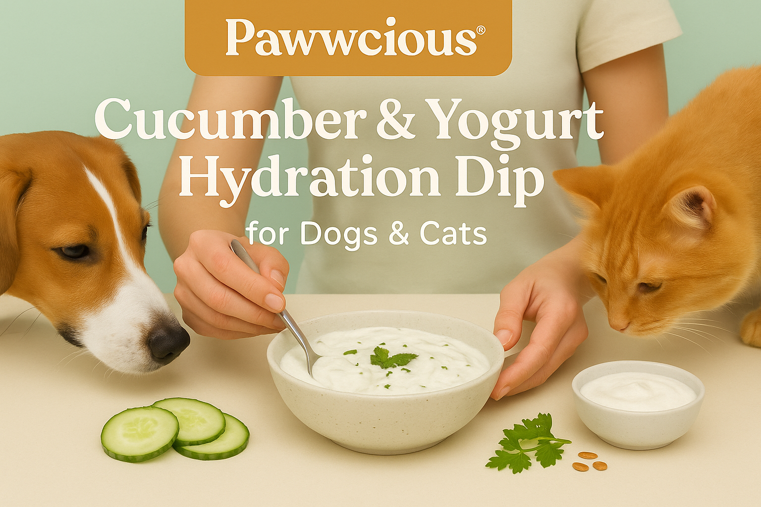 Cucumber & Yogurt Hydration Dip for Dogs & Cats