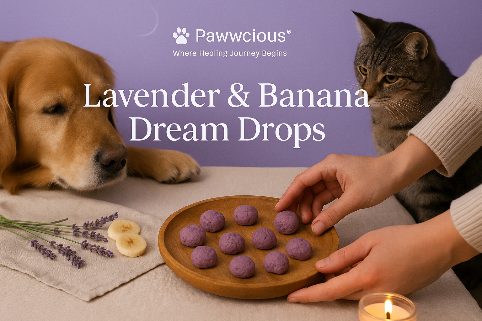 A dreamy lavender-scented bedtime treat crafted with banana and oats — designed to bring calm and comfort before sleep.
