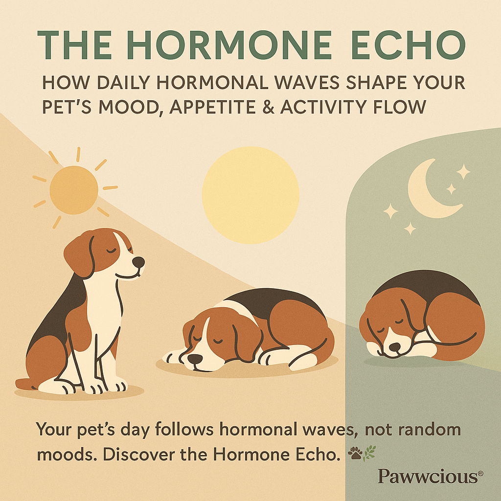 Your pet’s day follows hormonal waves, not random moods. Discover the Hormone Echo. 🐾🌿
