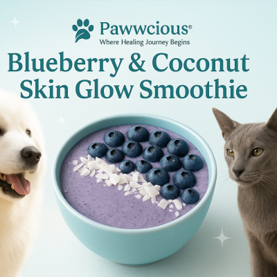 Glow from within — Blueberry & Coconut Skin Glow Smoothie by Pawwcious®.