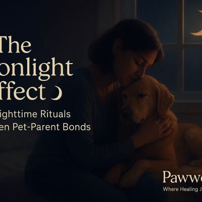 Embrace the moonlight. Discover Pawwcious® nighttime rituals that help pets feel safe, loved, and calm every evening. 🌙🐾