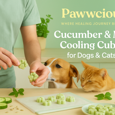 Hydrating frozen cubes made with cucumber, mint, and coconut water for hot days